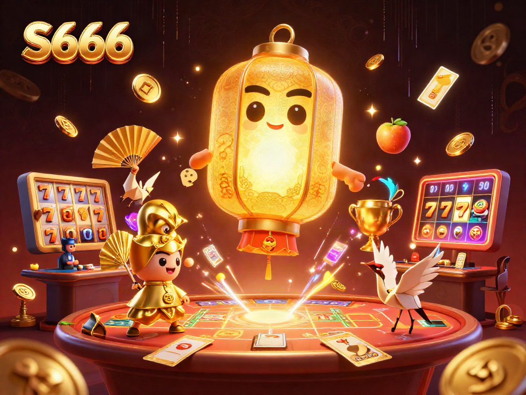 S666 online casino featuring vibrant characters and dynamic slot game elements in an engaging atmosphere.