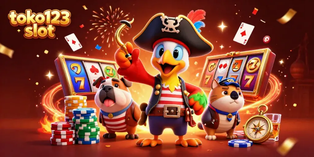 Engage with exciting jackpot opportunities at toko123 slot, featuring vibrant characters and slot elements.