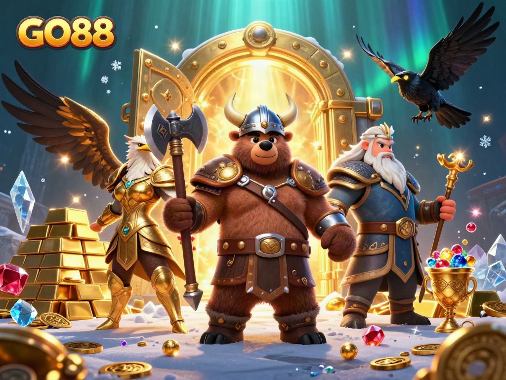 Experience exciting gameplay at GO88 with vibrant treasures and dynamic casino elements.