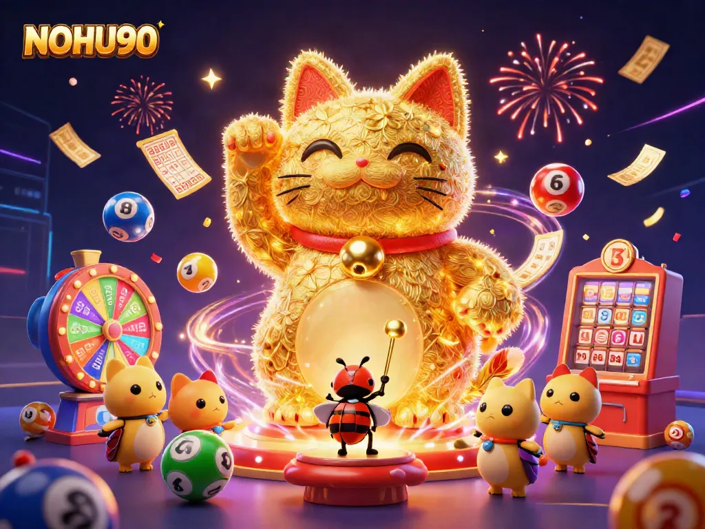 Engage players with exciting NOHU90 lottery games featuring vibrant colors and joyful animations.
