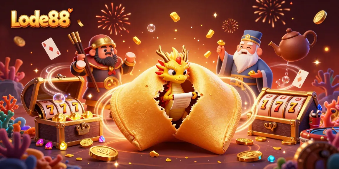 Engage with Lode88's vibrant casino atmosphere, showcasing a dynamic 3D scene of fortune and gaming excitement.