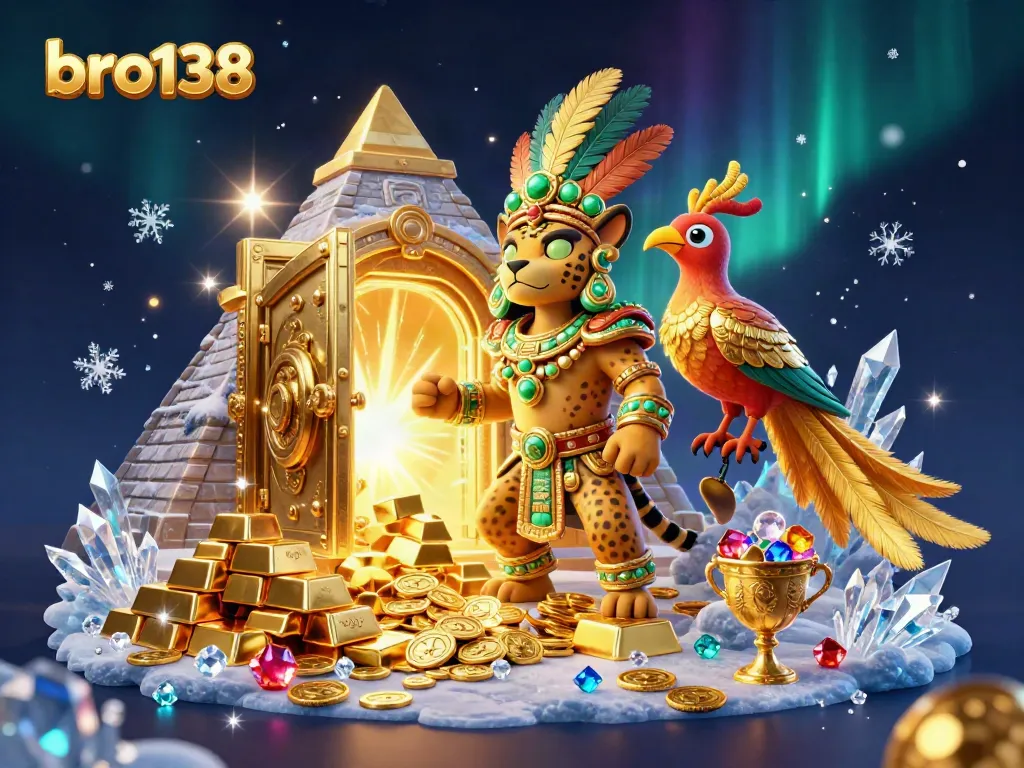Experience the excitement of bro138 with a Mayan priest and treasures in a vibrant casino environment.