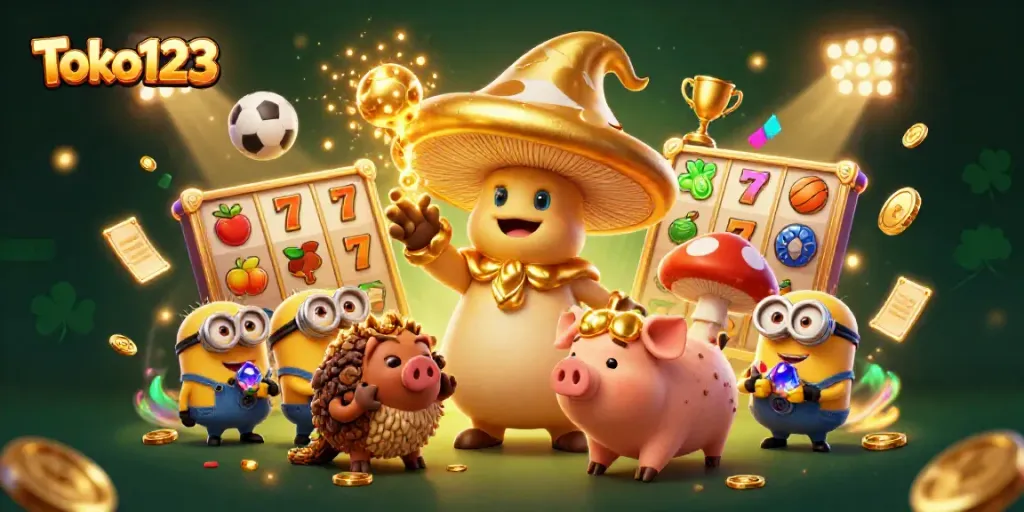 Experience the magic of Toko123 with a wizard crafting treasures in an enchanting casino scene.
