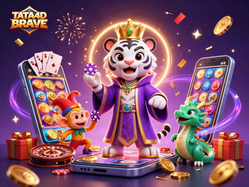 TATA4D BRAVE brings luck with charismatic characters and thrilling casino games in a vibrant 3D scene.