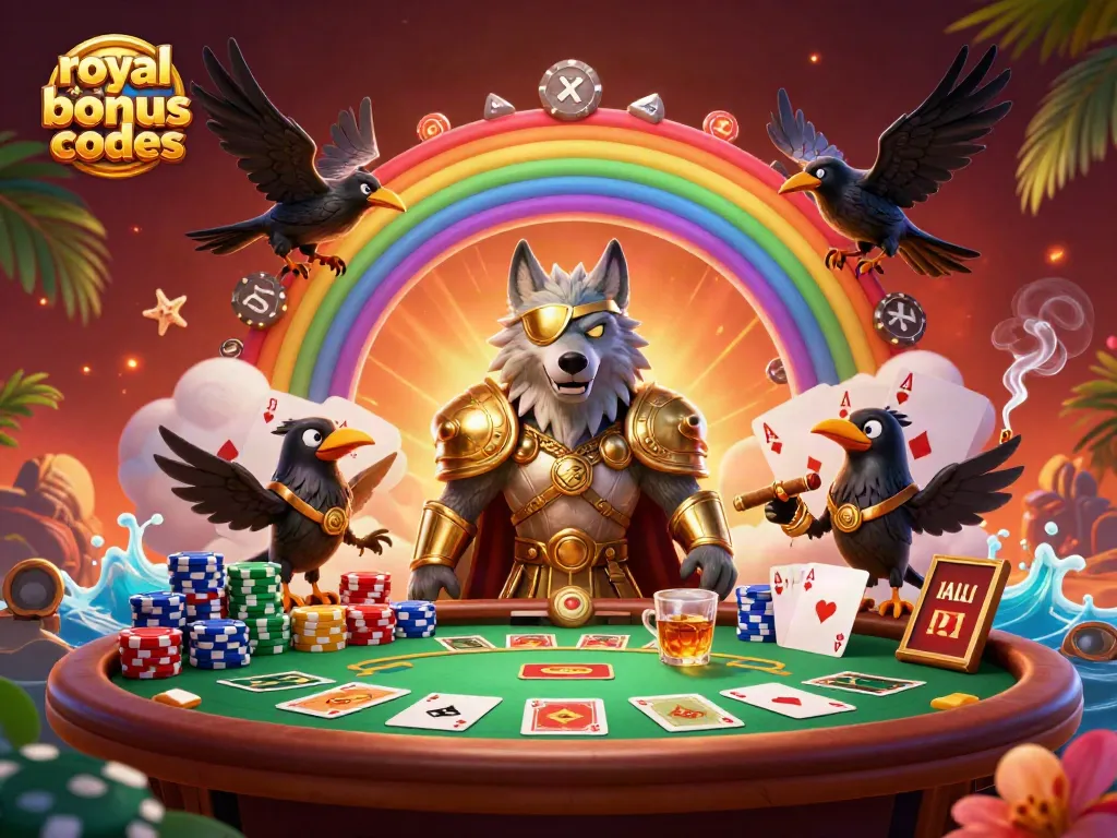 Engage with royal ace bonus codes amidst vibrant casino-themed elements for immersive gameplay.