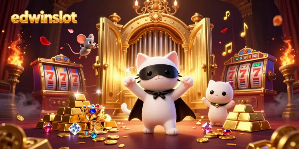 Engage with edwinslot's thrilling casino scenes featuring animated characters and slot elements.