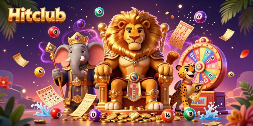 Engage in thrilling gameplay with Hitclub in an energetic casino scene.