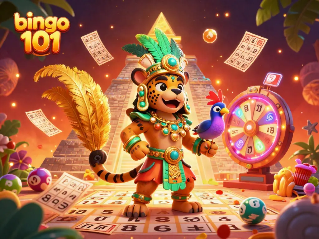 Experience thrilling wins with bingo 101 featuring dynamic bingo elements and vibrant character illustrations.