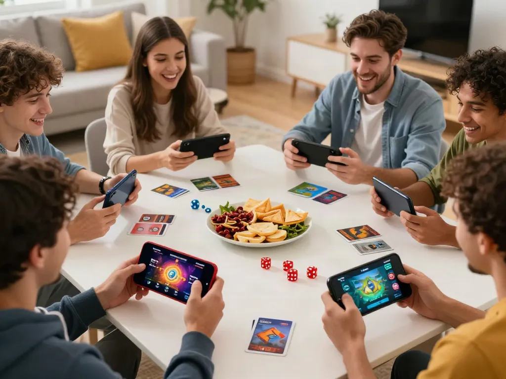 Players enjoying Yono Games in a lively mobile gaming setup.