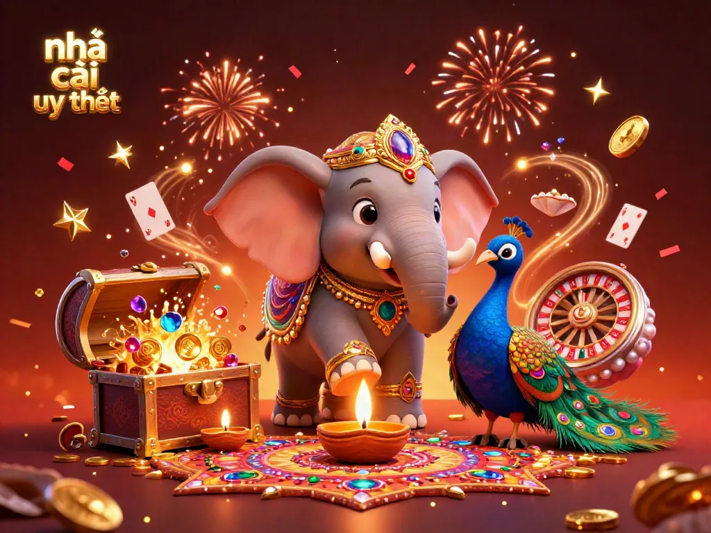 Experience the thrill of nhà cái uy tín with vibrant 3D casino characters and energetic elements.