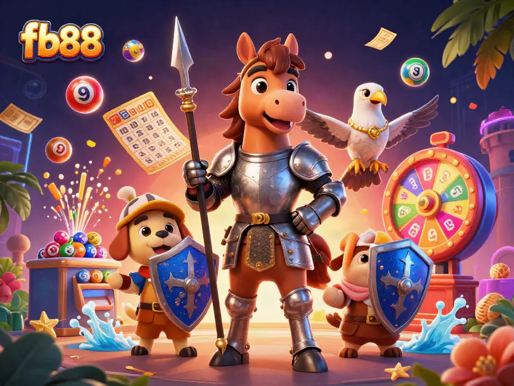 Experience thrilling gaming with fb88, featuring lively characters and vibrant lottery elements.