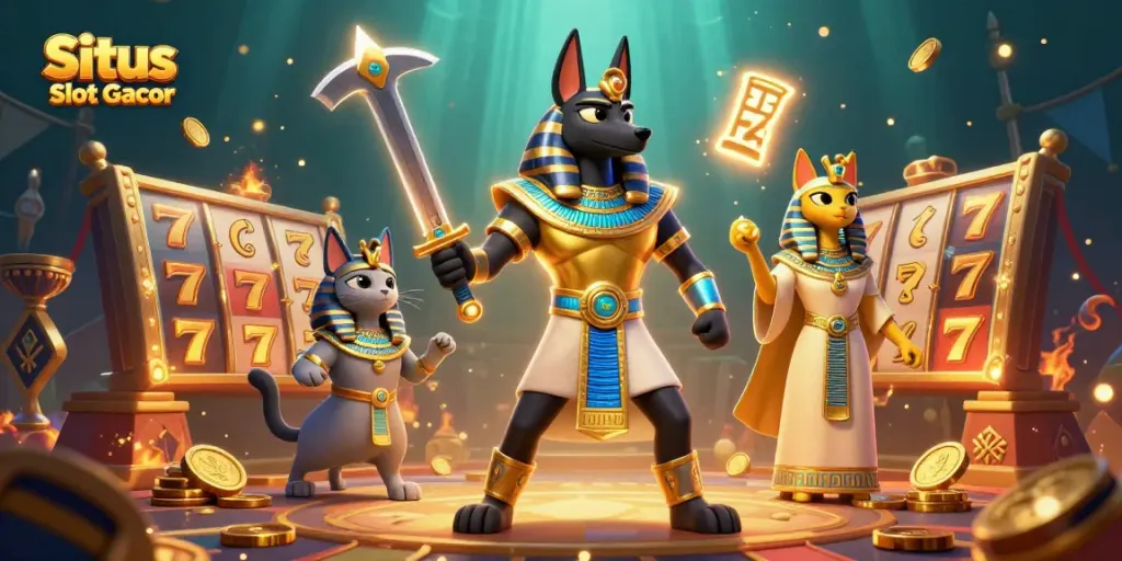 Menangkan peluang di Situs Slot Gacor dengan simbol keberuntungan dan petualangan menarik.