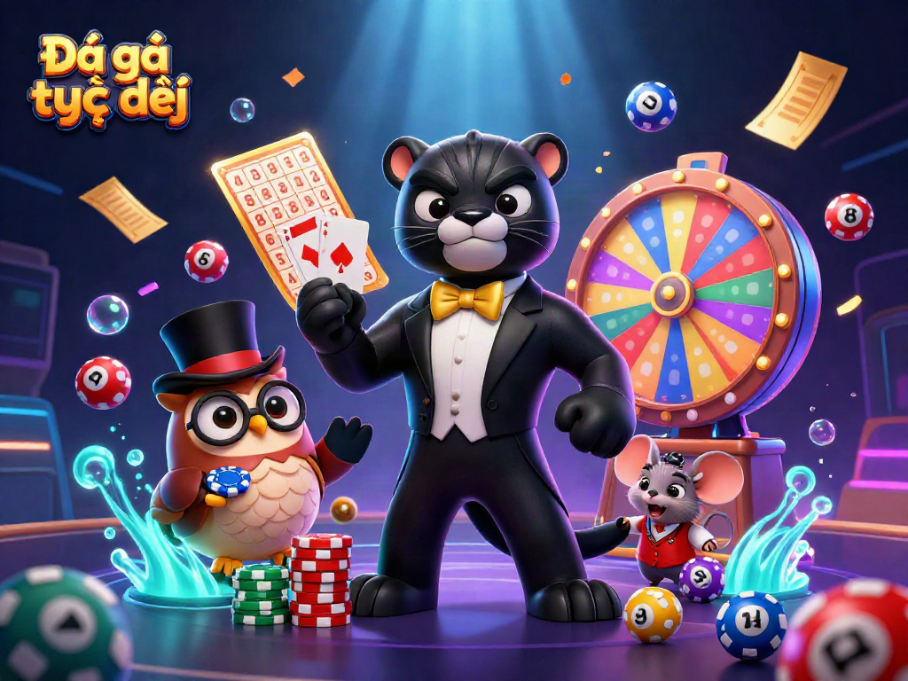 Experience the thrill of Đá gà trực tiếp with this vibrant digital illustration featuring action-packed elements.