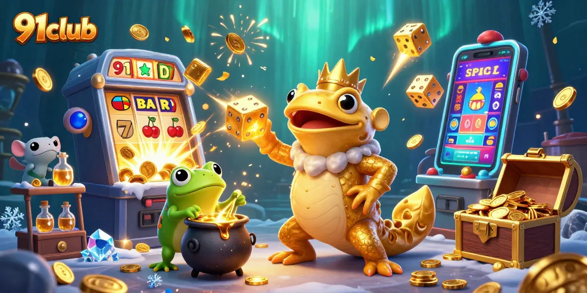 Join 91club and enjoy vibrant gaming thrills with dynamic slot machines and colorful casino elements.