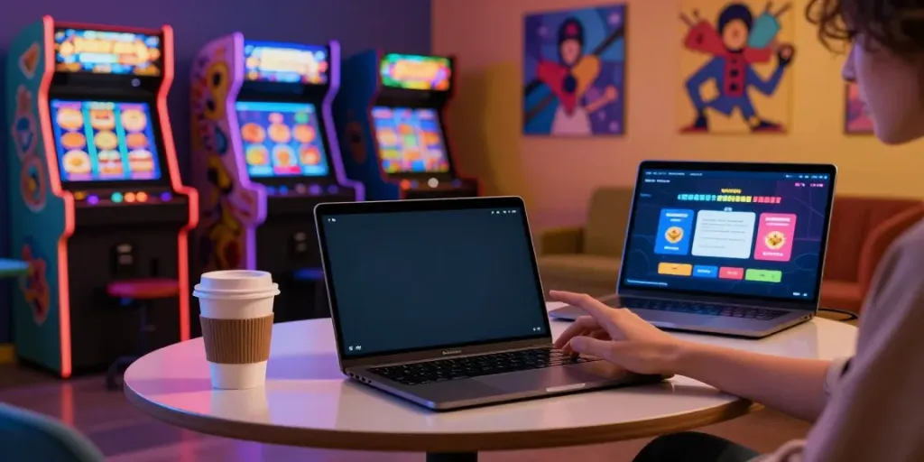 Yono Arcade mobile gaming experience with arcade game visuals and user interaction.