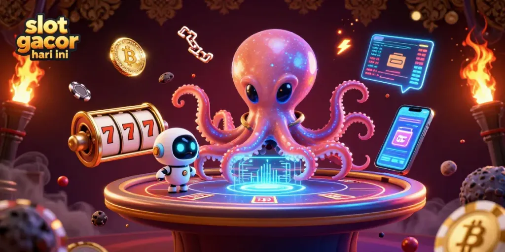 Spin to win with slot gacor hari ini as an alien octopus brings the casino to life!