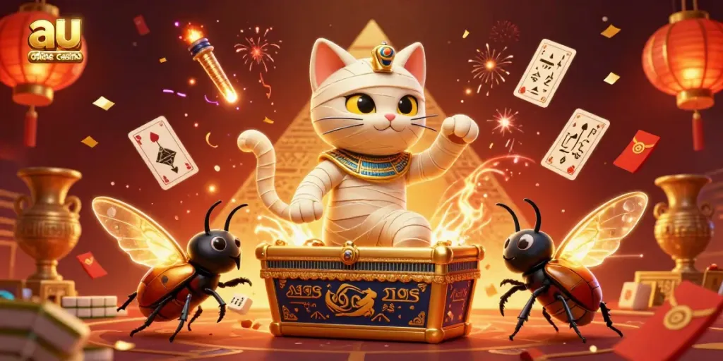 Experience thrilling gameplay at au online casino with colorful characters and dynamic game elements bursting with excitement.