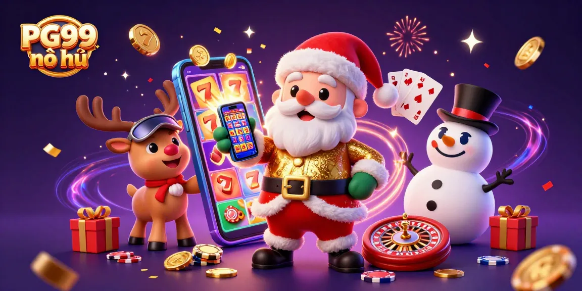 Experience PG99 nổ hũ with Santa celebrating jackpots and festive casino fun!