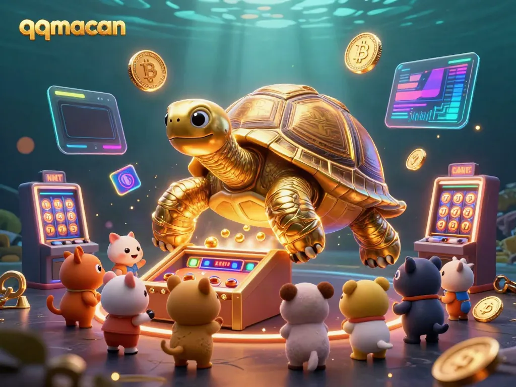 Players enjoy the engaging experiences at qqmacan with vibrant slot machines and crypto elements.