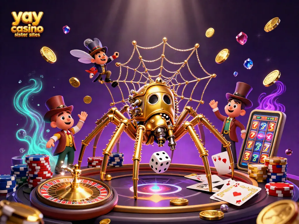 Experience exciting gameplay at yay casino sister sites with a dynamic steampunk casino scene featuring engaging elements.