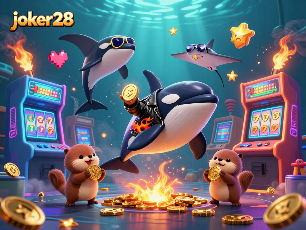 Mainkan joker28 dengan karakter laut ceria dan harta karun di permainan slot.