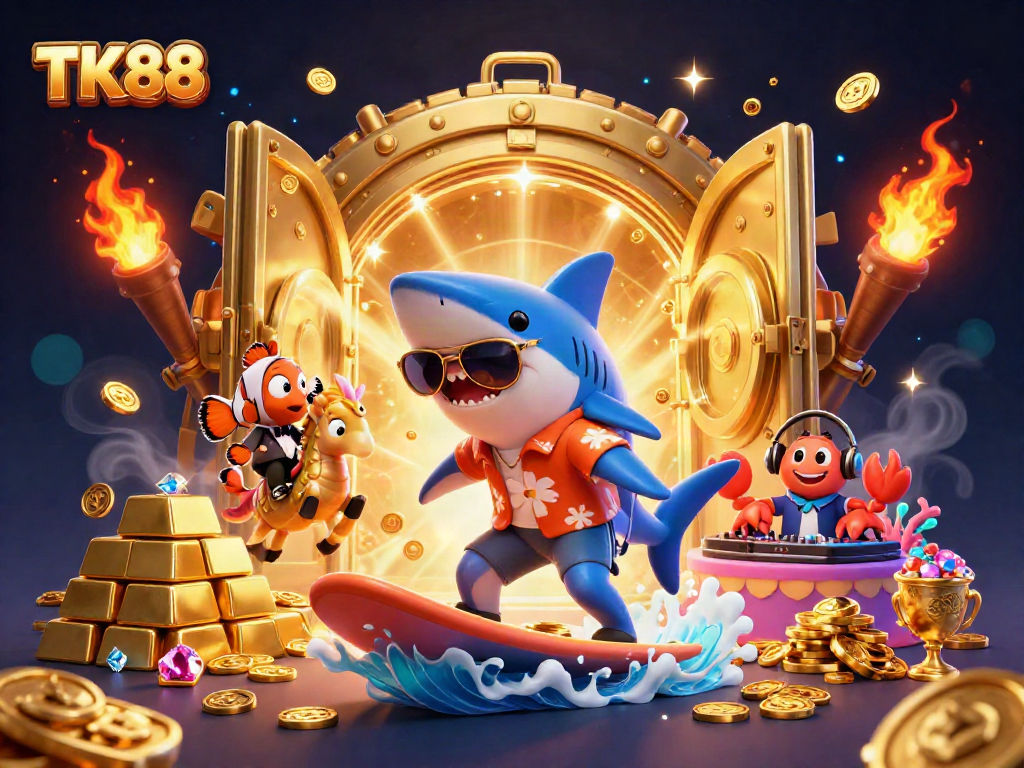 Engage with TK88's thrilling adventure of winning casino gaming with fun characters and gold.