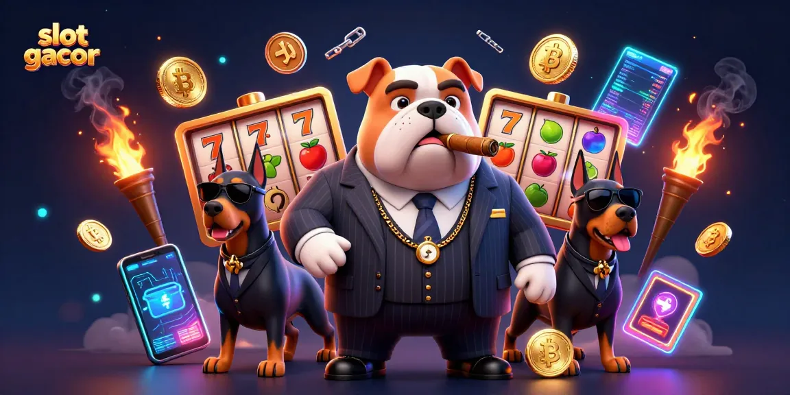 Slot gacor dengan karakter mafia kartun dan elemen slot menawan.