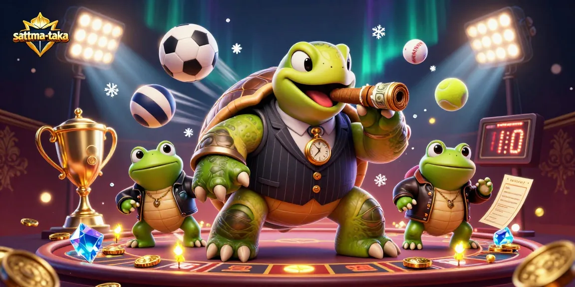 Engage with the dynamic world of sattma-taka featuring 3D turtle mobster and bullfrog enforcers.