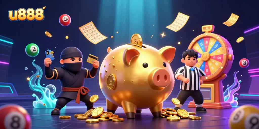 Experience the thrilling gameplay of u888 as characters engage in a dynamic casino scene filled with excitement.
