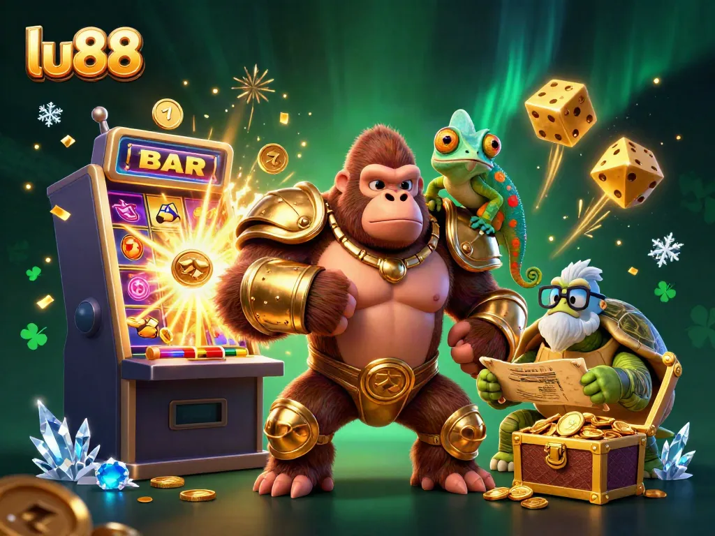 Experience the excitement of gambling with LU88's engaging characters and dynamic slot machine elements.