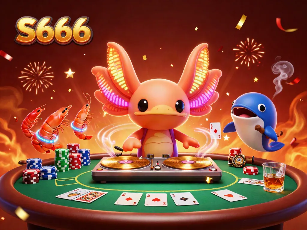 Experience vibrant action in S666's underwater casino party scene with colorful characters.