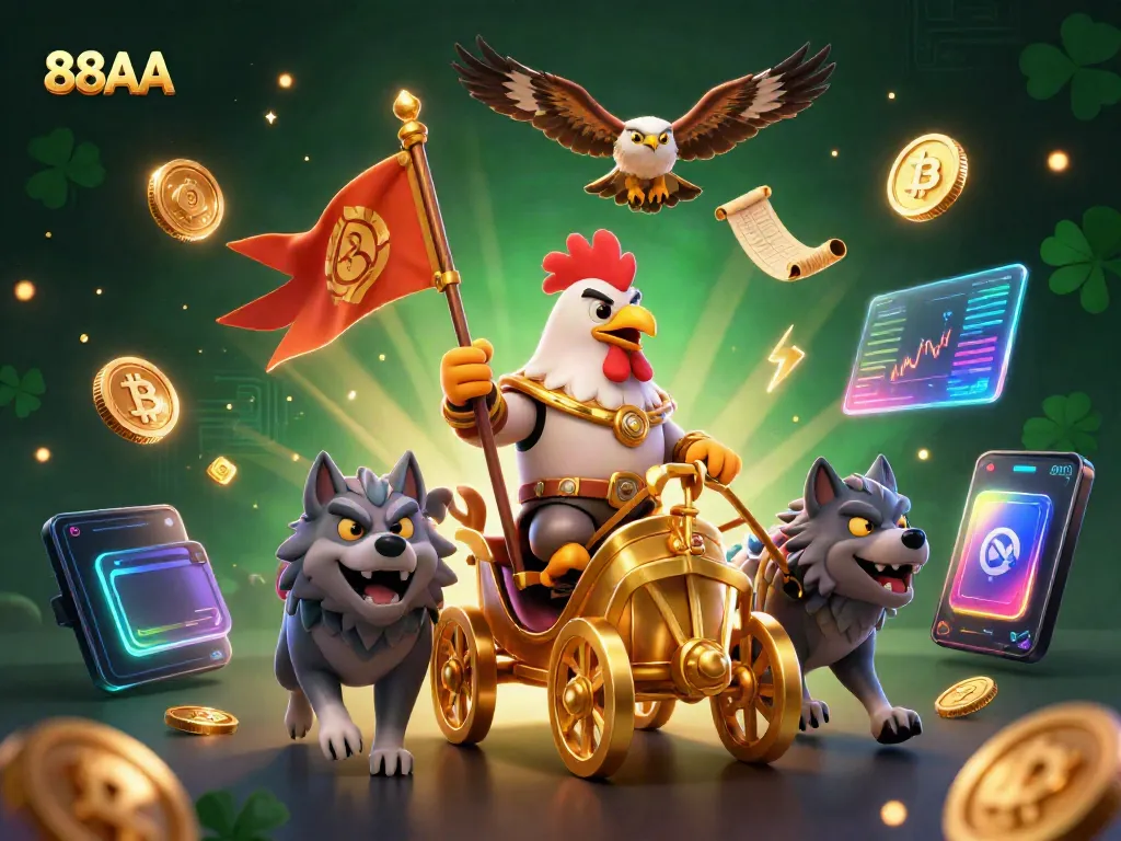 Experience thrilling gaming adventures with 88AA as the rooster warlord leads the way.