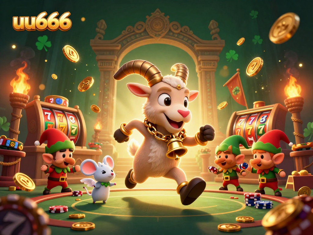 Engage with uu666’s thrilling casino experience as Krampus goats and gremlins play with golden tokens.
