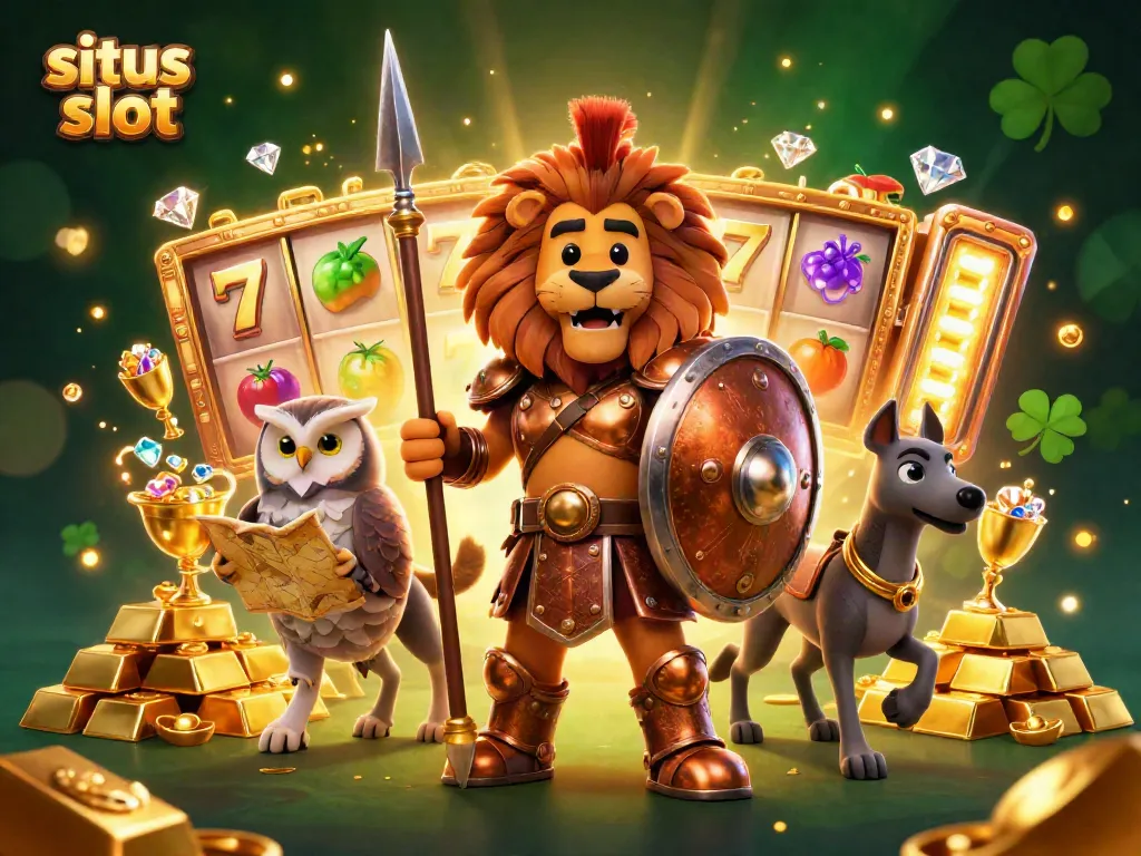 Permainan slot gacor di situs slot menampilkan berbagai simbol kemenangan seperti lucky 7, berlian, dan koin emas.