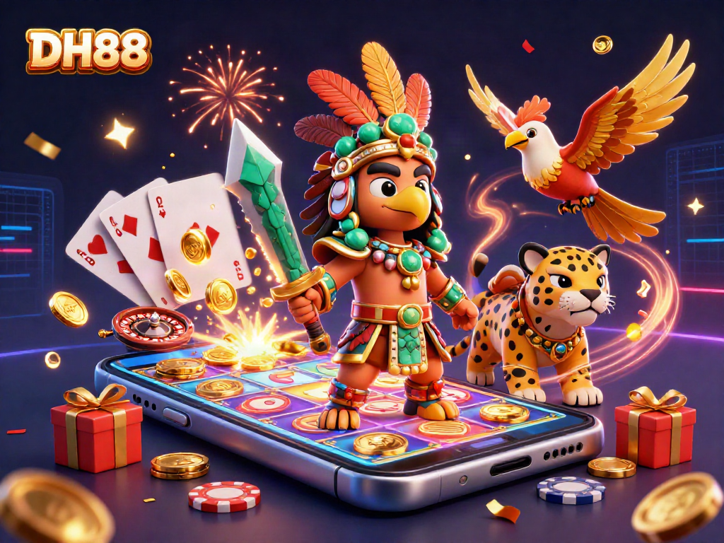 Join DH88 for slots action with Aztec warriors, colorful games, and kingly winnings!