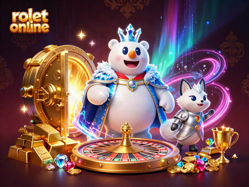 Spin the roulette online with magical treasure and cartoon characters in a vibrant 3D casino scene.