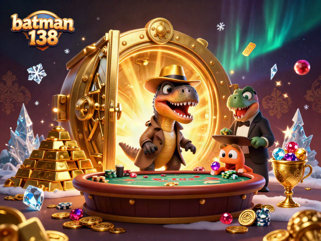 batman138 menghadirkan dinosaurus yang beraksi di meja blackjack, menghimpun koin emas dan perhiasan.