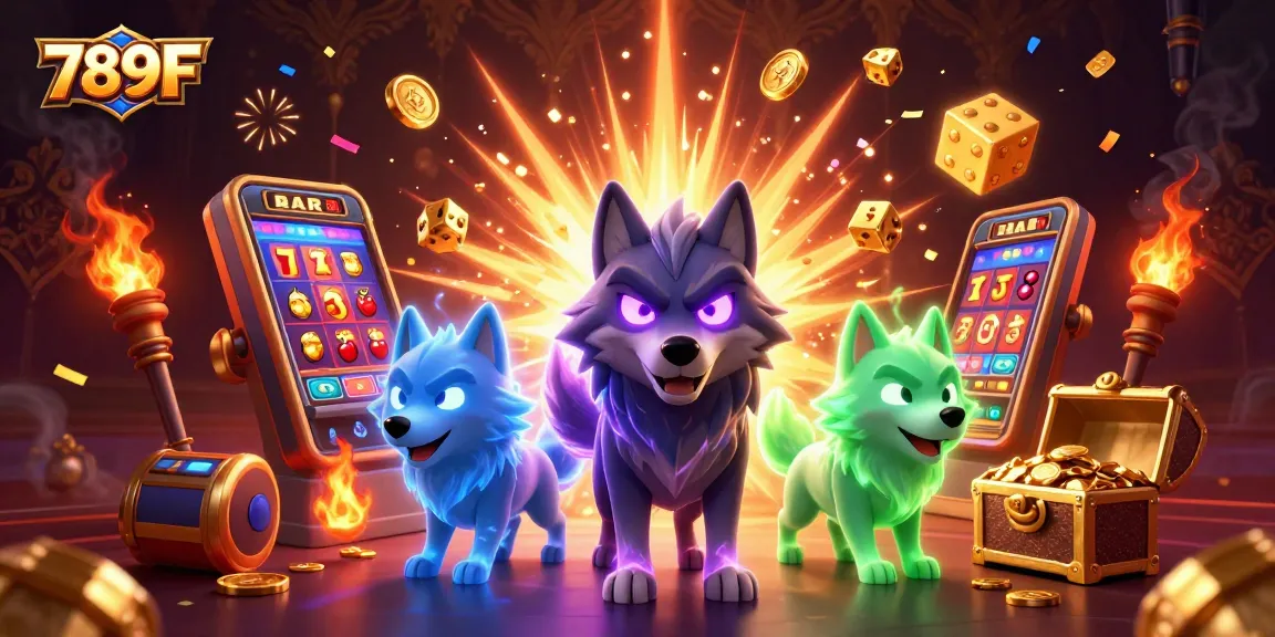 Enjoy thrilling moments at 789F with dazzling slot machines and vibrant ghostly wolves.