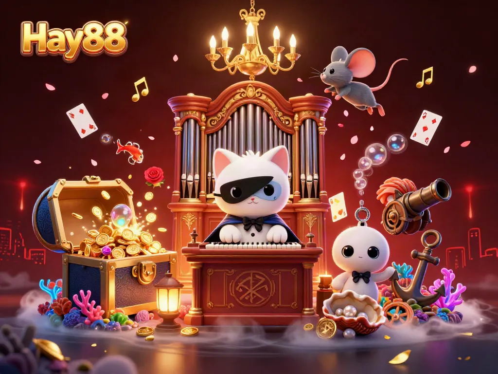 Experience thrilling moments at Hay88 casino with a lively scene of characters and game elements.