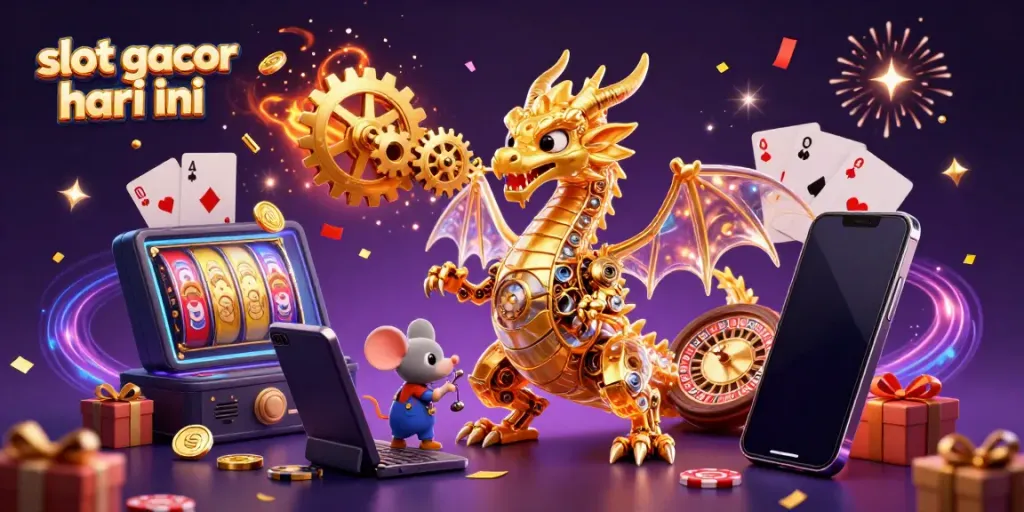 Experience thrilling action with the slot gacor hari ini featuring a golden dragon and immersive game elements.