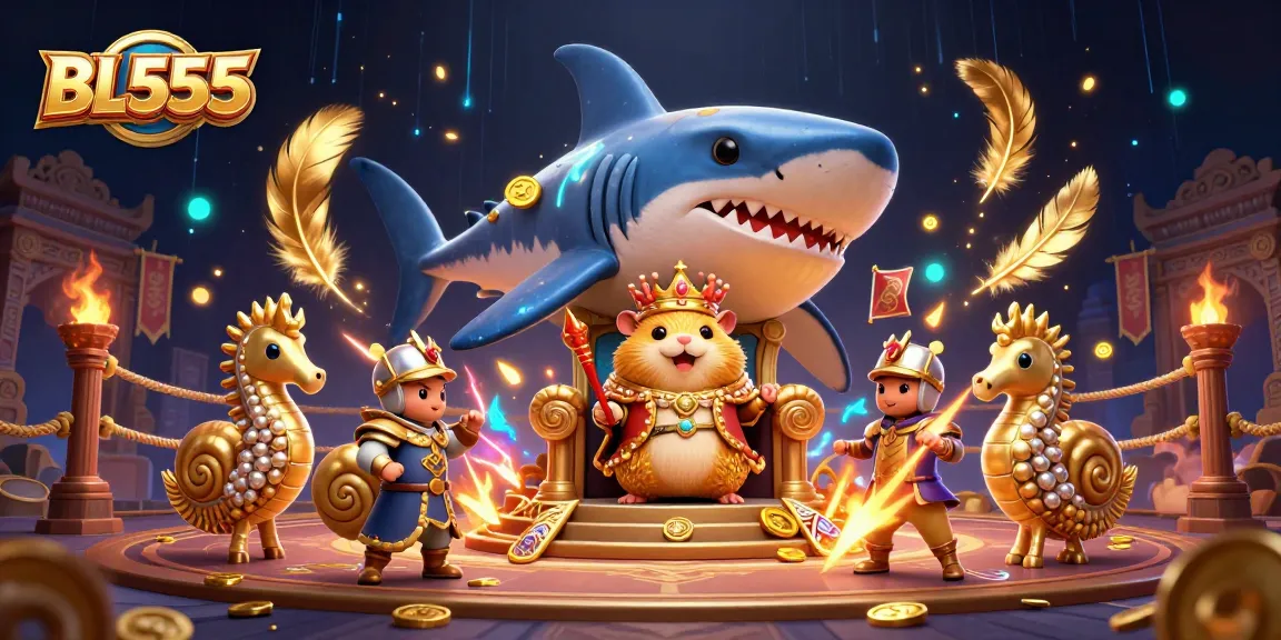 Experience exciting gaming moments at BL555 with vibrant 3D casino elements and characters