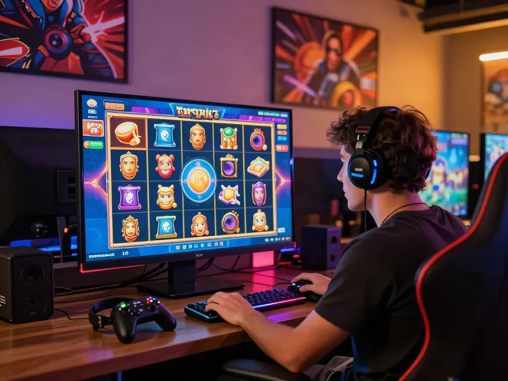 Player enjoying an exciting online slot game experience with vibrant graphics and engaging environment.