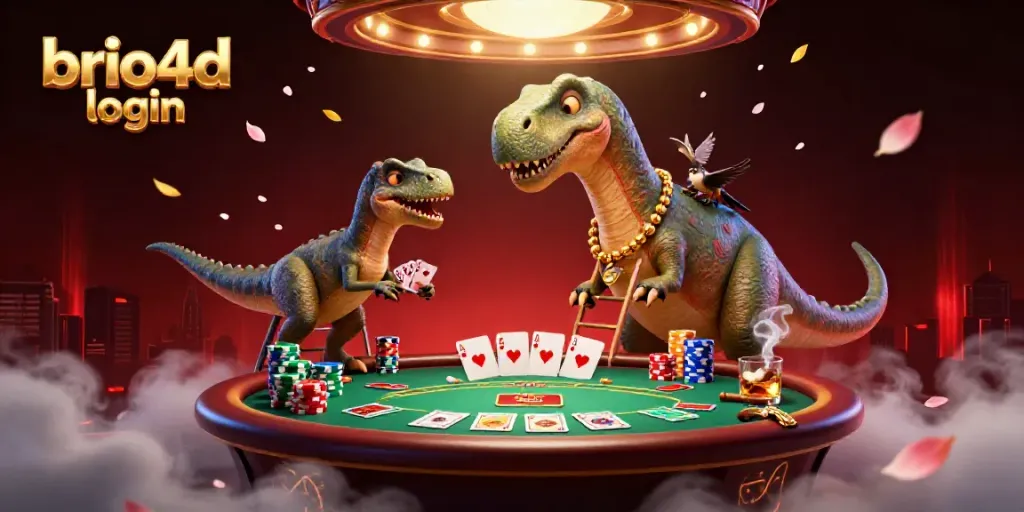 Participate in the brio4d login casino experience with unique characters and vibrant elements in this illustration.