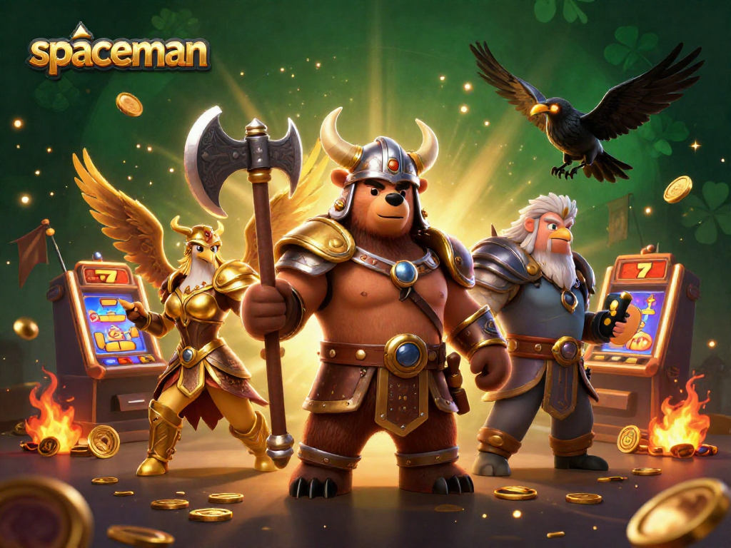Engage in thrilling slot gameplay featuring spaceman with adventure themed elements in dynamic 3D illustration.