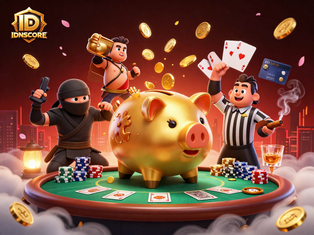 Engage with IDNSCORE's exciting loyalty rewards in a vibrant casino scene.