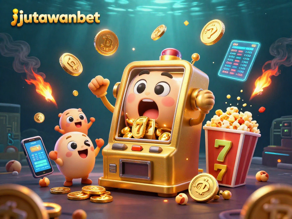 Spin for big wins at Jutawanbet with winning slots and joyful characters celebrating jackpots.