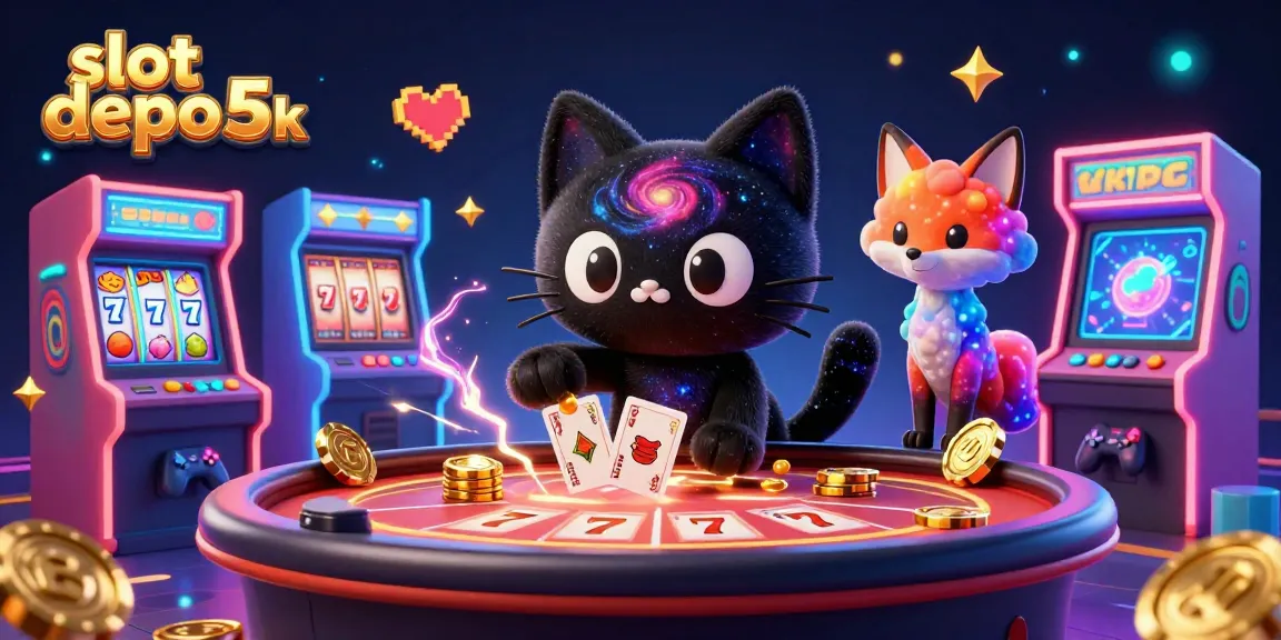 Engage in thrilling gameplay with slot depo 5k at our exciting cosmic casino illustration.