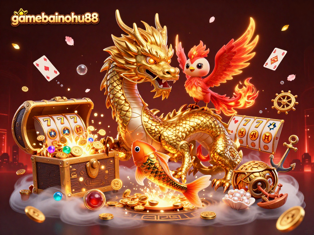 Engage in thrilling gameplay with gamebainohu88, featuring dazzling dragons in a treasure-filled adventure.