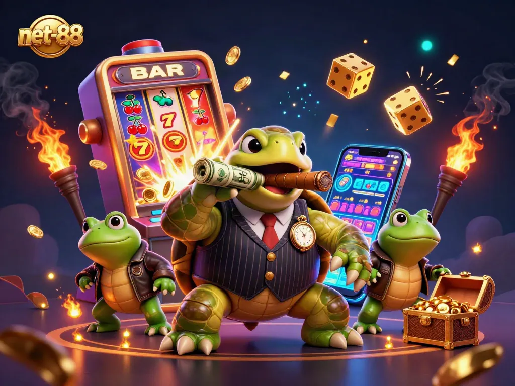 Experience thrilling gameplay at net-88 as the snapping turtle casino boss leads a jackpot excitement filled with coins.