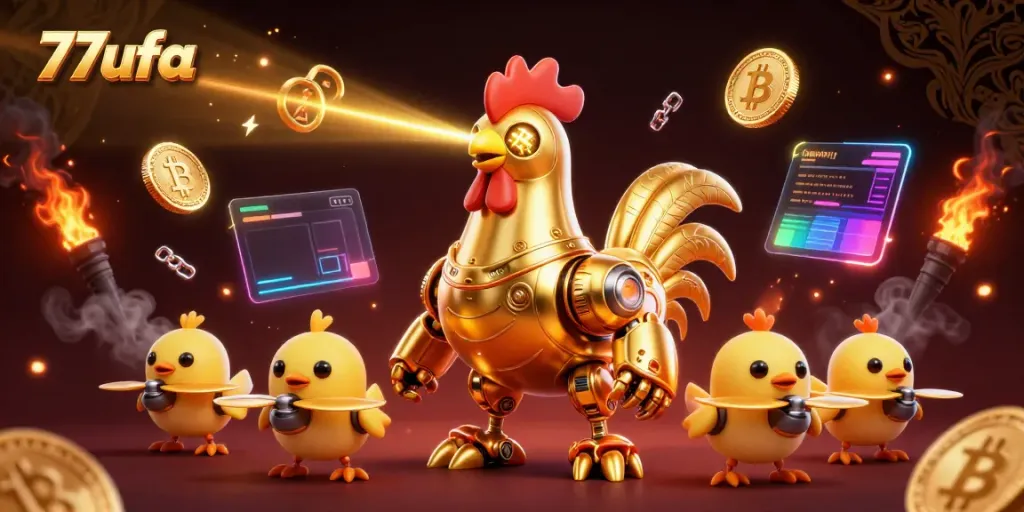 Engage in thrilling casino gameplay with 77ufa featuring vibrant 3D elements and characters.